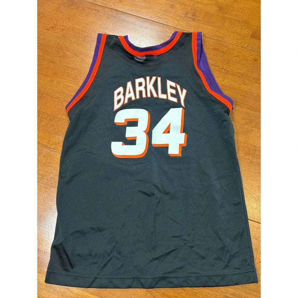 Champion Phoenix Suns Jersey Youth L 14-16 Black Charles Barkley 34 NBA